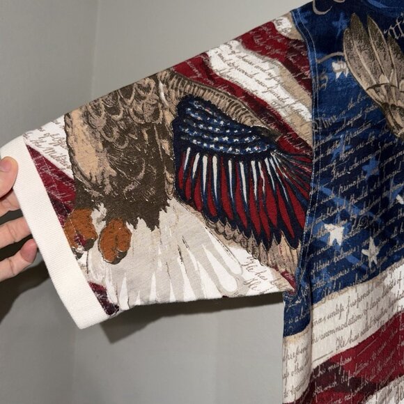 Cotton Traders America Polo Shirt USA Patriotic Eagle Flag Mens Large Sport - Picture 3 of 12